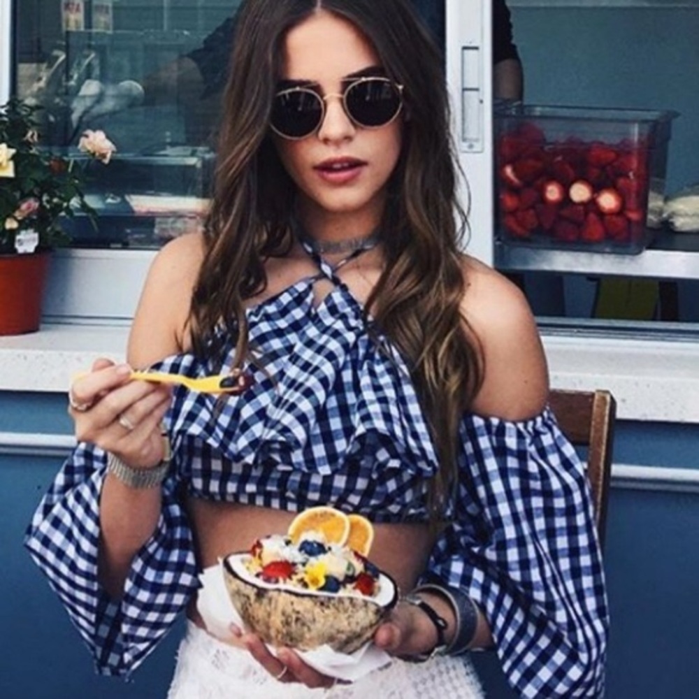 NWOT LF (Dress Decode) Gingham Crop Top